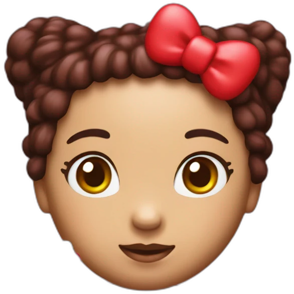 hello kitty with red hait toy emoji