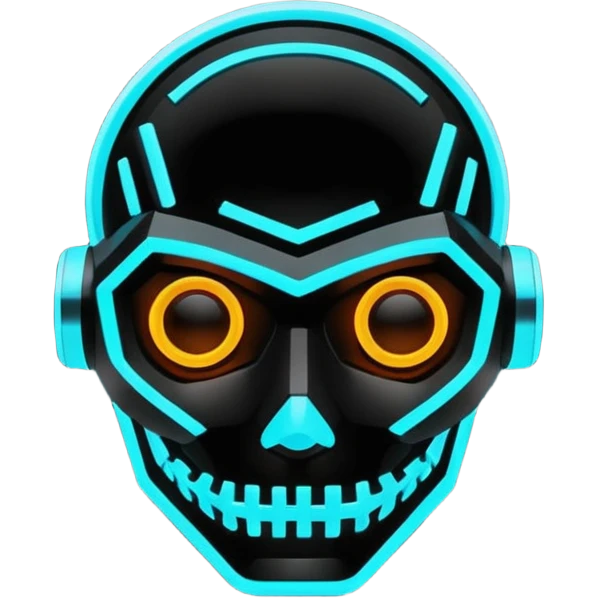 Create an image for VIBE25-04 80's retro Halloween Tron  emoji