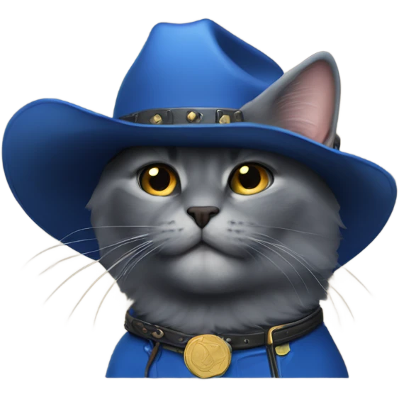 Blue Russian cat Texas Ranger emoji