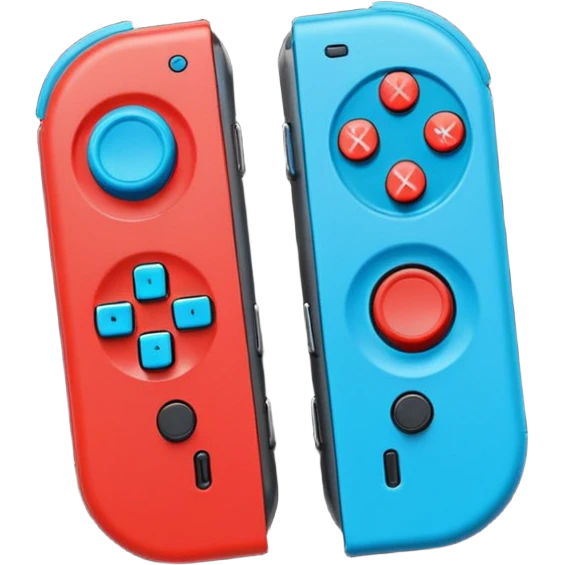 A pair of Nintendo Joy-Cons (Neon Red and Neon Blue) emoji