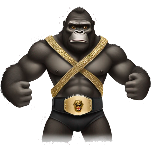 king kong holding mma belt on shoulder emoji