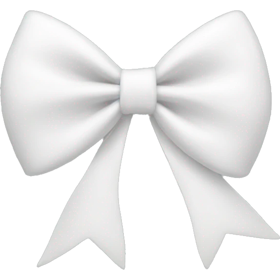 White bow with a heart in the side  emoji