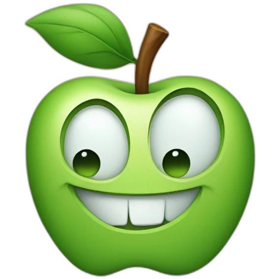 Smirking apple emoji