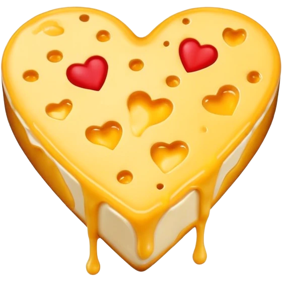 melted cheese in the shape of a heart (Love) emoji