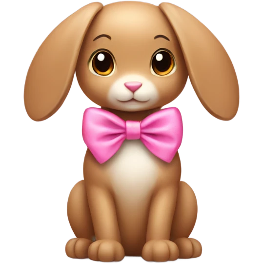 Light brown bunny with pink bow  emoji