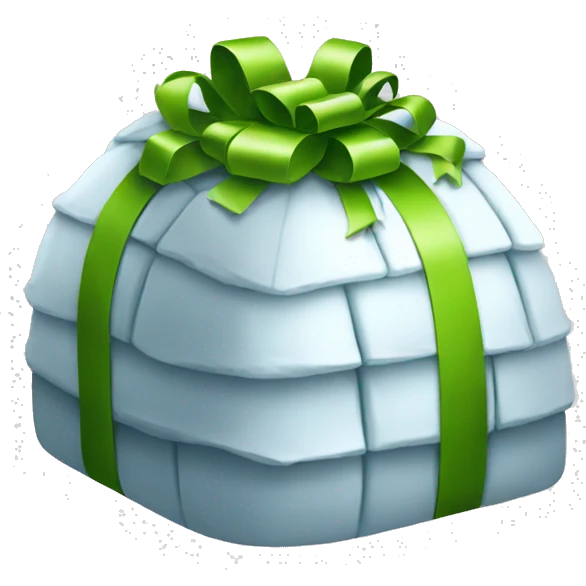 igloo wrapped in gift emoji