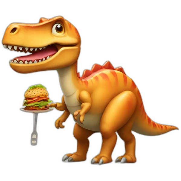 dinosaur with kebab emoji
