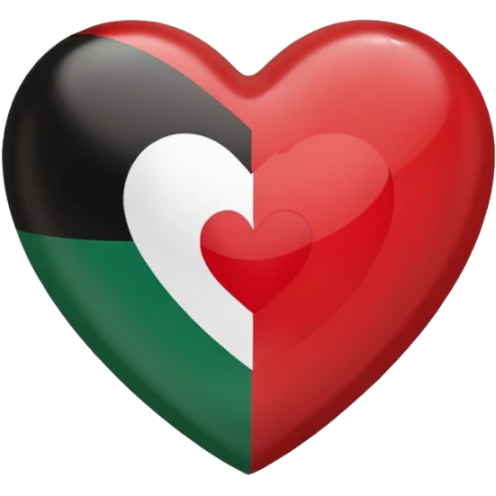 heart emoji with a small Palestinian flag inside emoji