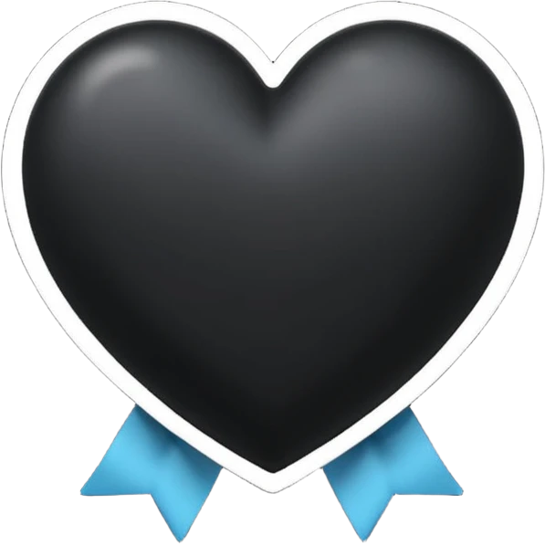 Emoji cuore nero con fiocco emoji