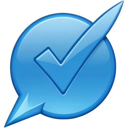 Mavi tik yuvarlak emoji