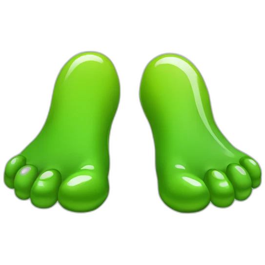Feet with green varnish emoji