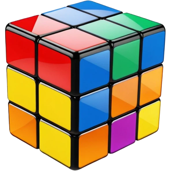 Transparent glass Rubix cube emoji