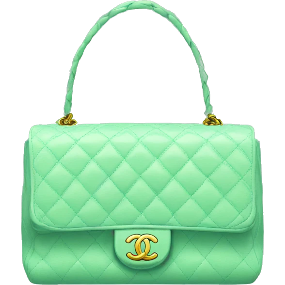 Mint green Chanel purse emoji