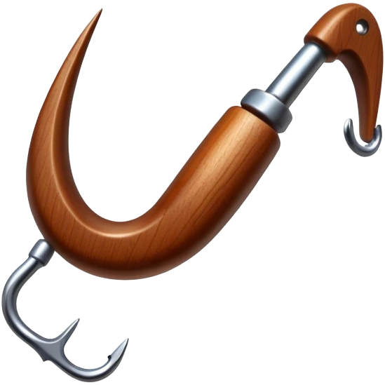 wooden fishing hook emoji