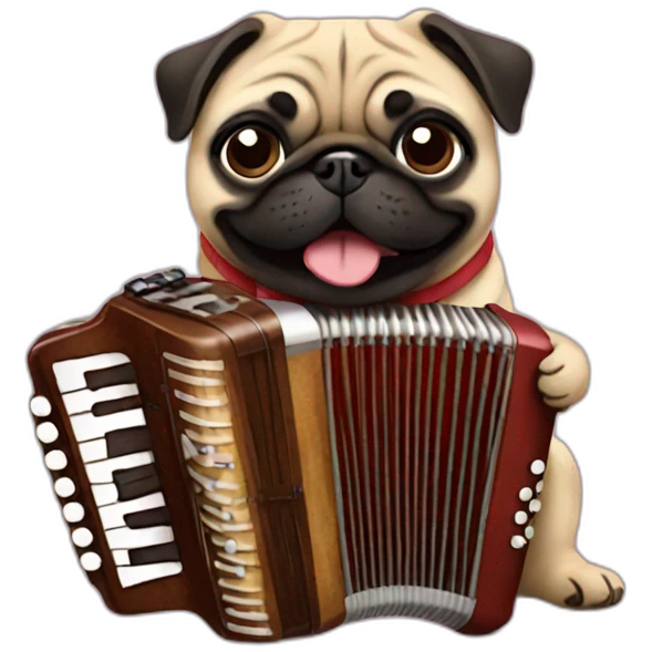 pug playing accordion emoji