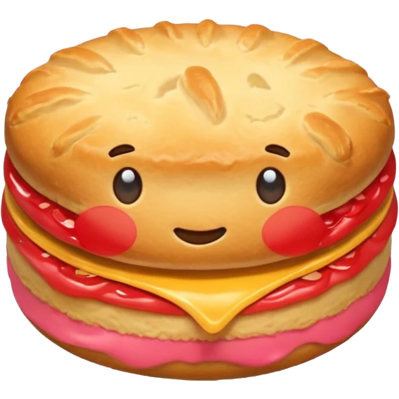 fluffy American biscuit, golden brown emoji