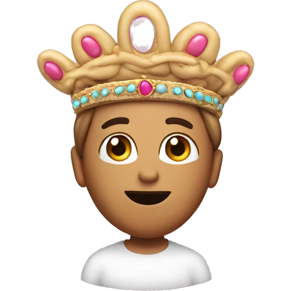 A pink bean (the Mexican food) wearing a tiara emoji