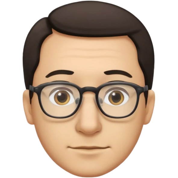 Emoli hombre con lentes poco cabello y nariz grande emoji