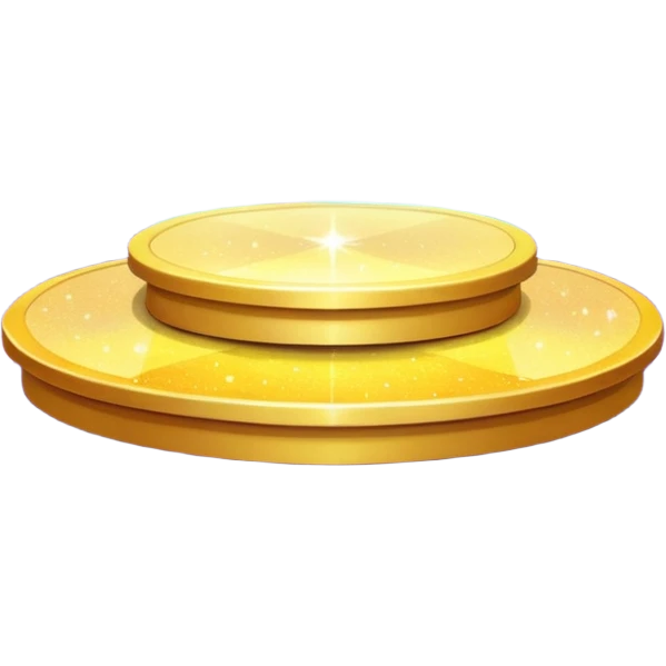 A spotlight-lit platform with glittery floor decorations. emoji