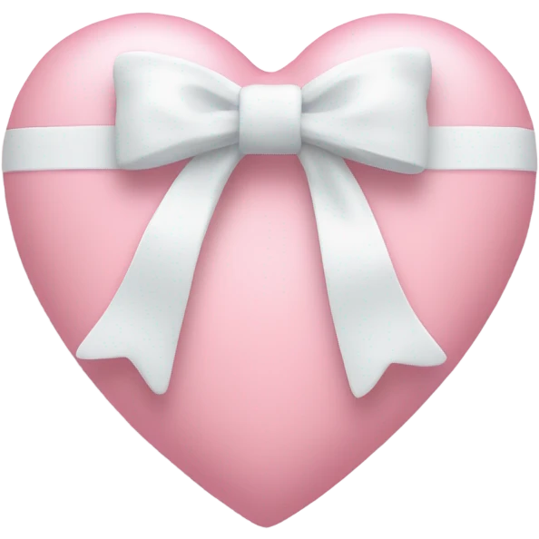 Pastel pink heart with white bow emoji
