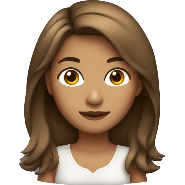 Brown haired tanned girl medium hair  emoji