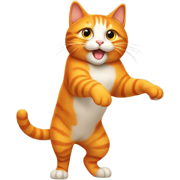 orange cat standing up on two legs emoji