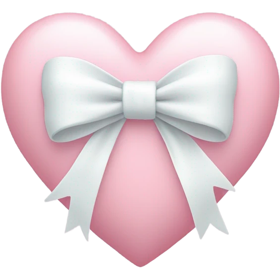 Pastel pink heart with white bow emoji