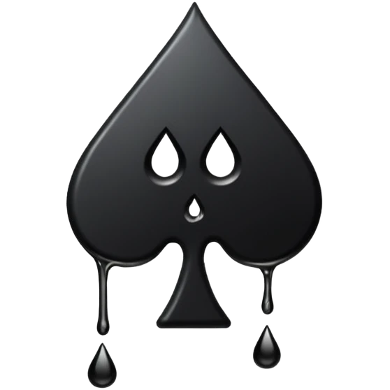 Ace of spades black very  slimey drip effect. White background emoji