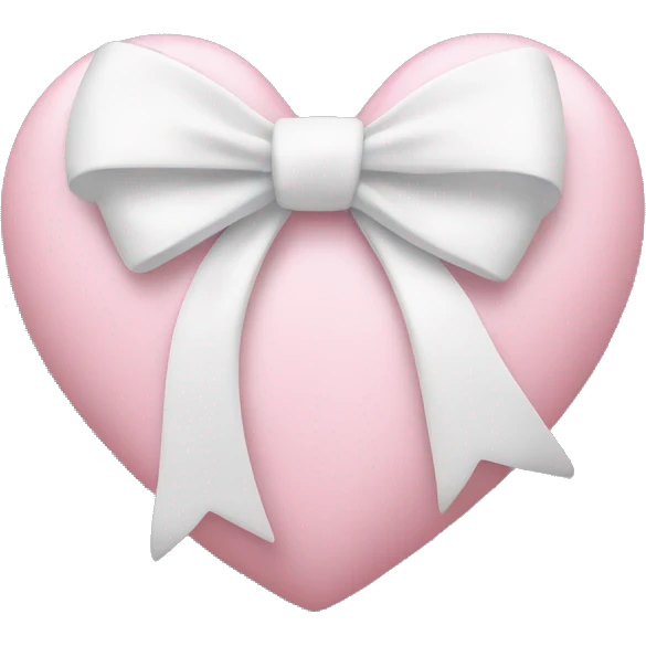 Pastel pink heart with white bow emoji