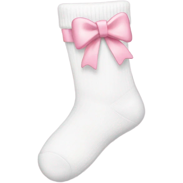 White socks with pastel pink bow  emoji