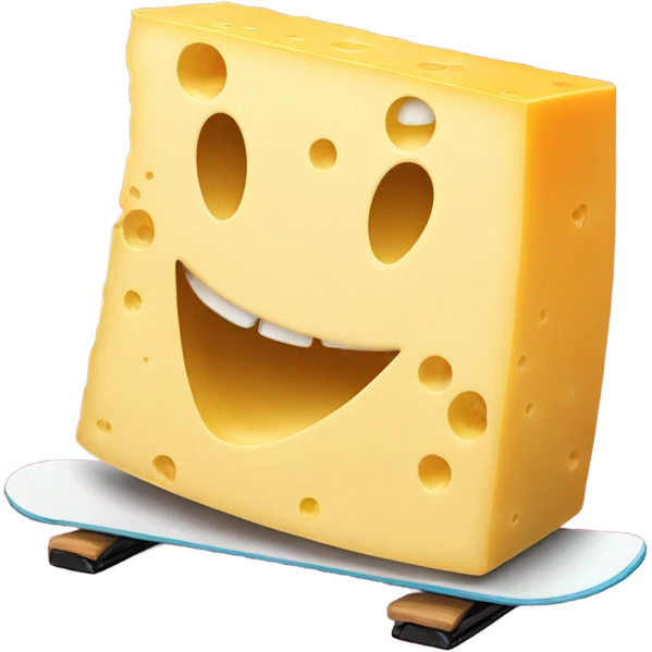 Cheese on a snowboard emoji