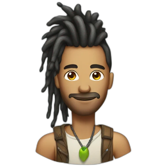 Guy with dreadlock Mohawk with party hat emoji