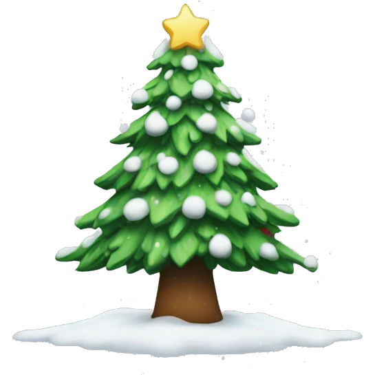 Christmas tree with snow emoji