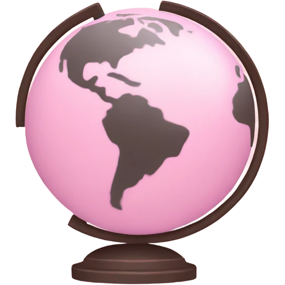 World globe that is pink light pink  emoji
