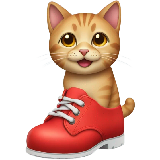 Cat with red shoes emoji