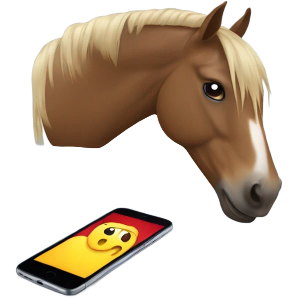 Horse eating a Smartphone  emoji