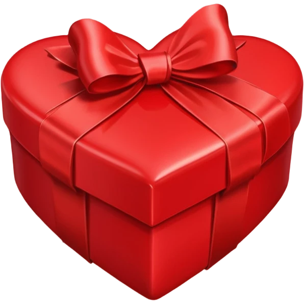 A red heart-shaped gift with a red bow emoji
