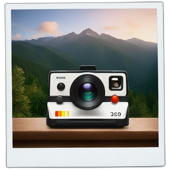 polaroid with moutain lanscape emoji