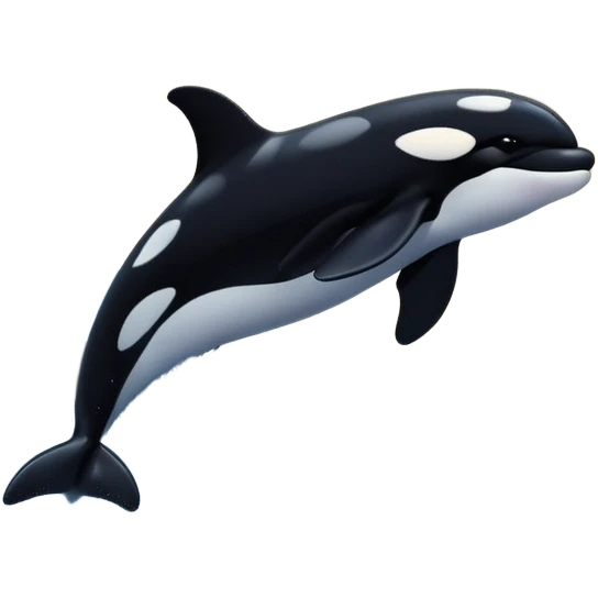 I want a realistic emoji of an orca whale leaping from the water with the moon illuminating the sky and reflecting on the sea. emoji