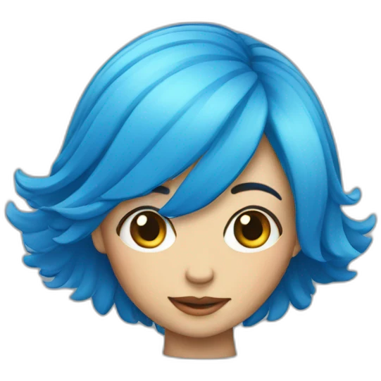 Blue hair girl emoji
