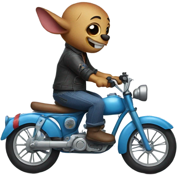 Stitch on a bike emoji