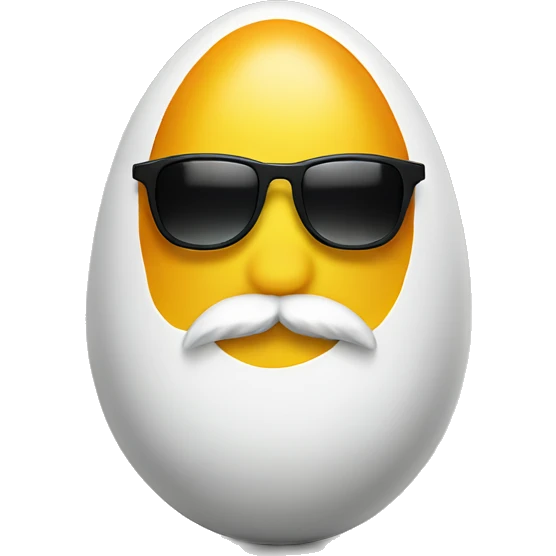 egg with beard and sunglasses emoji