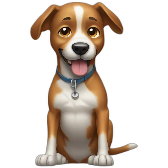 dog itching using leg emoji