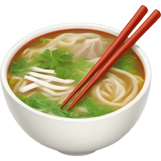 Pho soup with chopsticks emoji