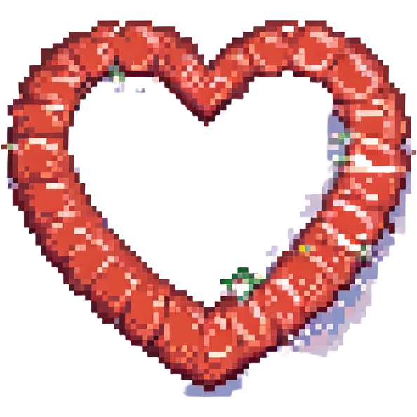 a red heart with a sparkle, pixel art style emoji