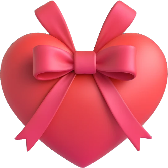 heart with a bow on the bottom emoji