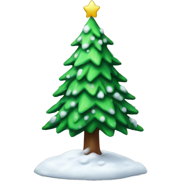 Christmas tree with snow emoji