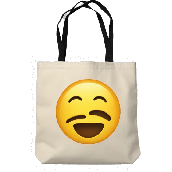 canvas tote bag with big logo emoji