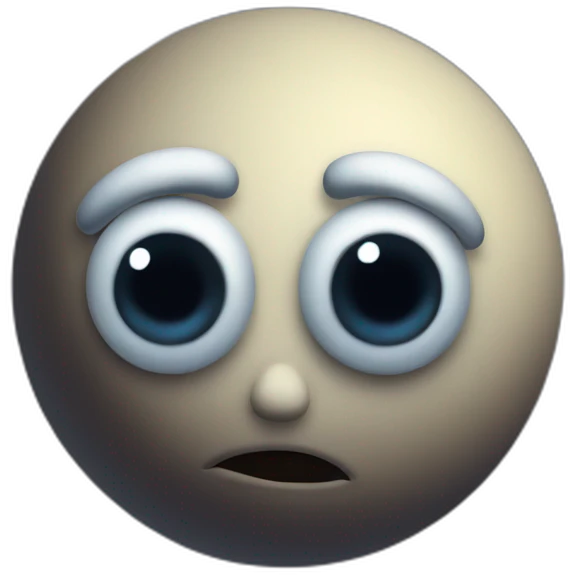 planet Moon with a cartoon elderly face with big stupid eyes emoji