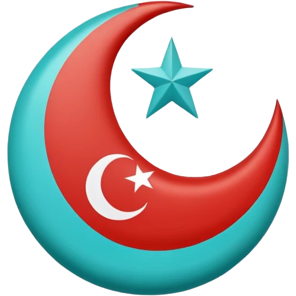 Turkish flag with turquoise emoji